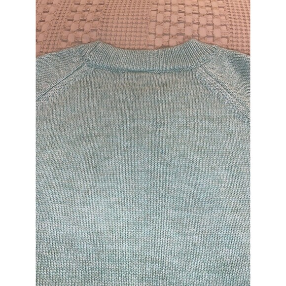 St John’s Bay Sweater Crewneck Cable Knit Size XL Mint Green Silver Sparkle - Picture 7 of 9